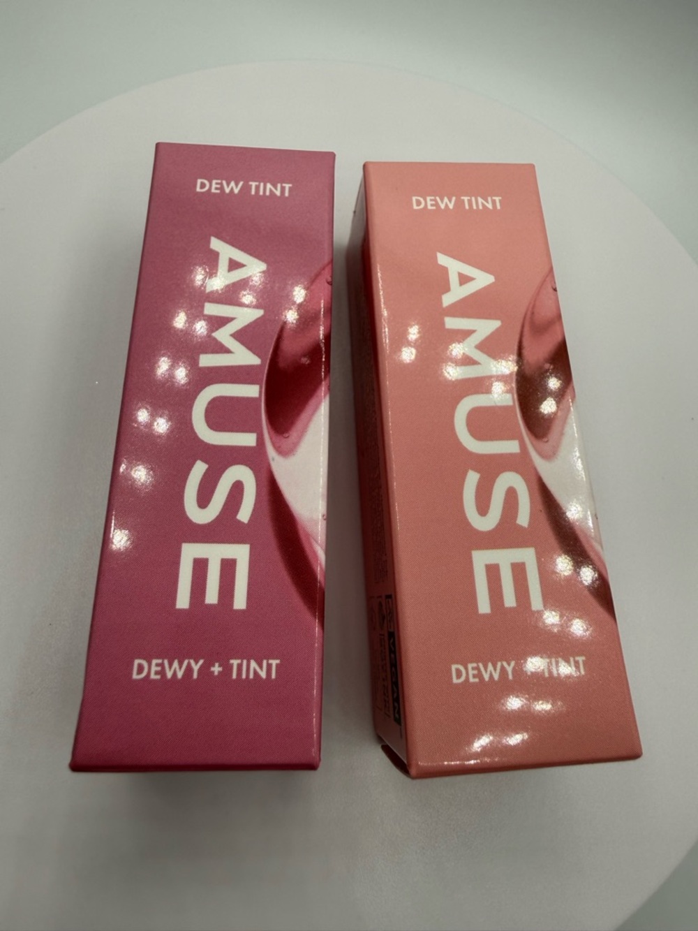 Amuse Dewy Tint Lip bundle - 08 Amethyst and 10 Peach Bunny
